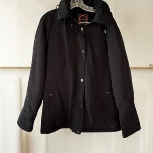 Jacket Giacca Gallery Medium Black Quilted Zip Coat M Winter Coat